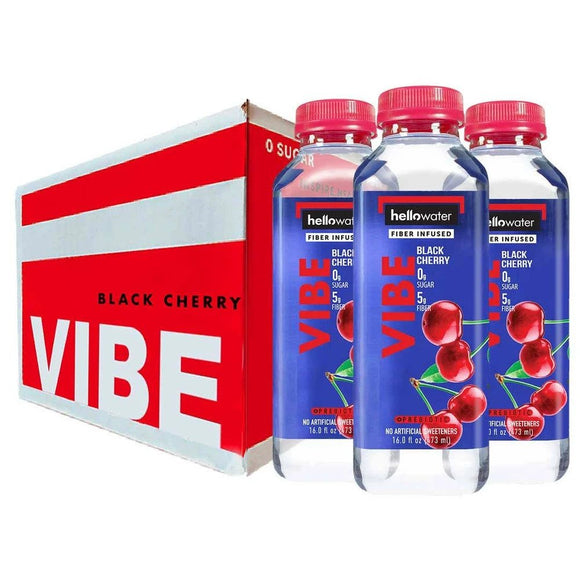 VIBE, Black Cherry hellowater® pack of 12