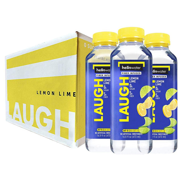 LAUGH, Lemon-Lime hellowater® Pack of 12