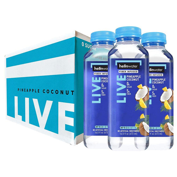 LIVE, Pineapple-Coconut hellowater® Pack of 12